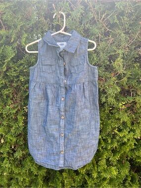 Old Navy Sleeveless Chambray Button-Front Dress - Blue